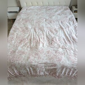 Rachel Zoe Pink Floral Quilted Comforter Twin Cottagecore Shabby Chic 90x66